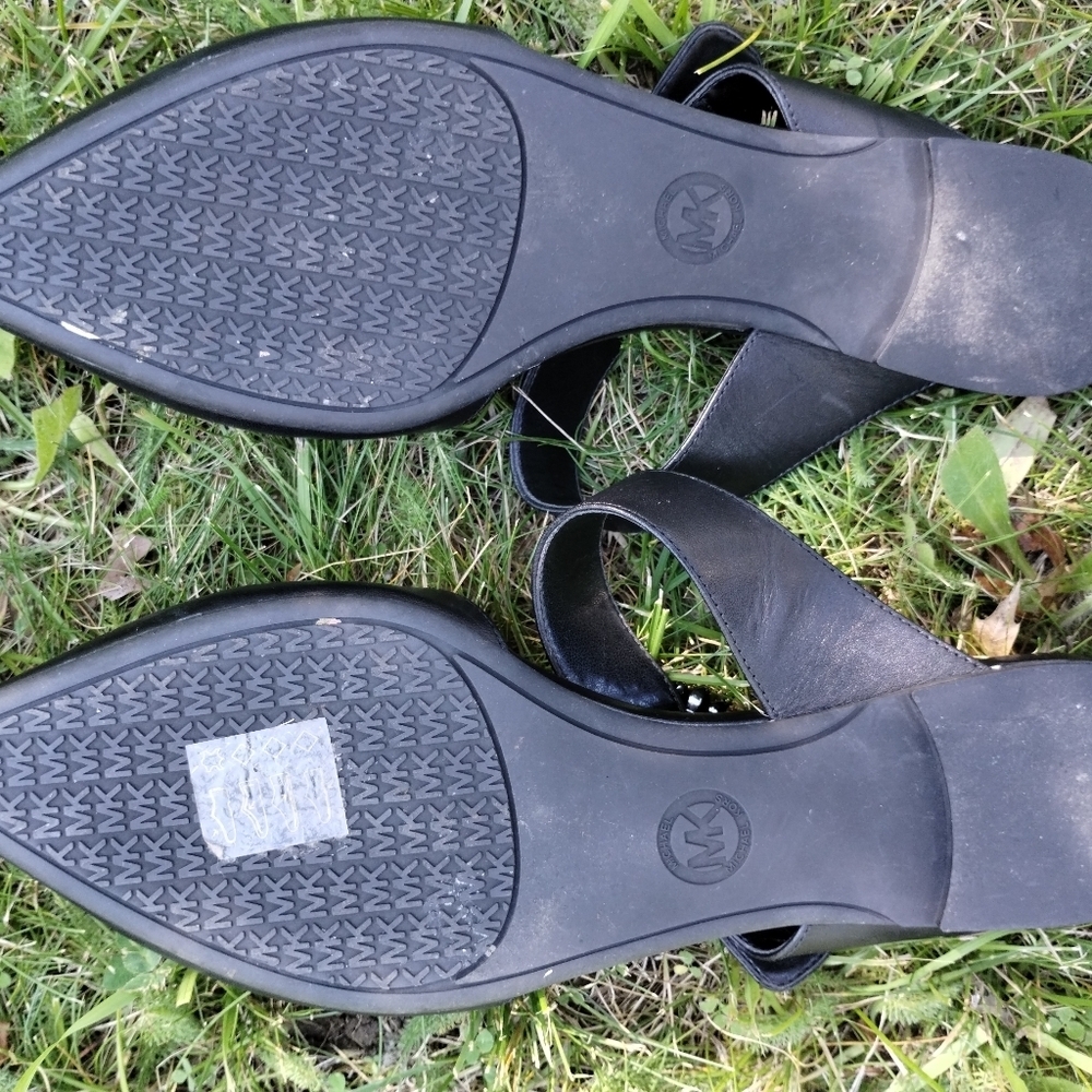 EUC Michael Kors Viola Ballet Mule Flat Black with Rhinestone Buckle - Picture 8 of 9